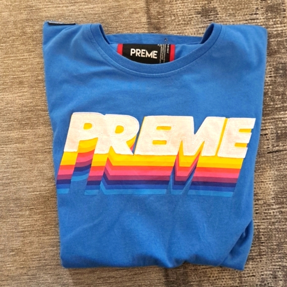 PREME logo blue TSHIRT, men's size  large.